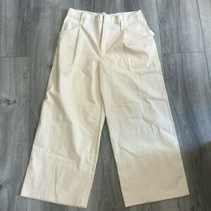 Zara Womans Light Tan Crean Wife Leg Jeans